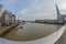 Large angle view over Thames river