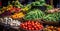 Large Asian Fruit and Vegetable Market - AI generated image
