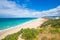 Large Atlanterra Beach from the top of mountain in Cadiz