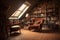 large attic room filled with books and comfy chair, providing sanctuary from busy world