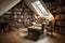 large attic room filled with books and comfy chair, providing sanctuary from busy world