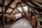 large attic room with telescope and star charts, ready for stargazing