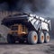 Large Autonomous Driverless Powerful Electric Drive Mining Truck in Open Pit. Generative ai