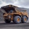 Large Autonomous Driverless Powerful Electric Drive Mining Truck in Open Pit. Generative ai