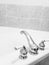 Large bath tub faucet black and white