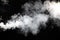 Large Black and White Smoke Cloud on a Black Background