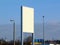 Large blank white outdoor signage and advertising banner. blue sky