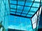 Large Blue Plate Glass Atrium