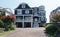 A large blue and white mansion by the bay near Rehoboth Beach, Delaware, U.S