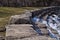 Large boulders covered with ice along Chicago's Lake Michigan shoreline on the south side