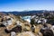 Large Boulders Overlooking Mountain Lake In Springtime