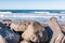 Large Boulders on South Carlsbad State Beach