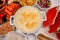 Large Bowl of Mango Sago on buffet table