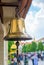 Large brass bell on the territory of the palace in Bangkok