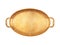 Large brass oval tray of gold color