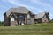 Large brick home with arched entry