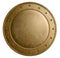 Large bronze metal round shield isolated 3d illustration