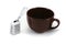 Large Brown Cappuchino Mug with Whisk and Grater