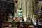 Large Buddhist Altar with Green Buddha Statues