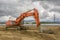 A large bulldozer at a construction site