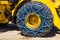 Large Bulldozer Tire With Chains