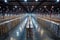 A large, bustling warehouse filled with rows upon rows of neatly stacked boxes waiting to be shipped or organized, Visualization