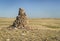 Large cairn overlooking Colorado prairie