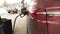 A large car fills up at a gas pump in Detroit,