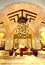 The large chandelier at lobby in luxury hotel