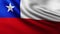Large Chilean Flag fullscreen background fluttering in the wind