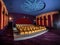 Large cinema theater with empty chair movie seats