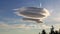 Large circular clouds Altocumulus lenticularis duplicatus in the sky