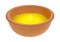 Large citronella candle in clay bowl
