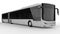 A large city bus with an additional elongated part for large passenger capacity during rush hour or transportation of