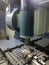 large cnc milling rotary head making measurements with contact probe in automatic mode