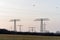 Large collection of electricity pylons