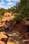Large colorful ochre deposits, located in Roussillon, small Provensal town in  Natural Regional Park of Luberon, South of France