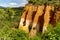 Large colorful ochre deposits, located in Roussillon, small Provensal town in  Natural Regional Park of Luberon, South of France