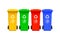 Large colorful trash cans collection