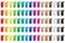 Large colourful page labels set, EPS10, Vector illustration