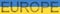 Large community of people forming EUROPE word on Ukrainian flag