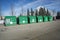 Large Community Recycling Bins - Containers in Park Lot