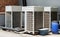 Large compressors air conditioners of office building
