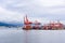 Large container cranes in Vancouver Harbour, BC, Canada