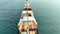 Large container ship at sea, ocean. Aerial view of cargo container ship vessel import export container sailing.