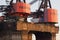 Large cranes on a construction vessel