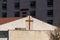 Large cross on the facade of the building in Bayt Sahour, a suburb of Bethlehem. in Palestine