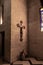 The large crucifix hanging on the wall in the of Church Of Annunciation - built in 1969 on the spot where the Annunciation is