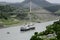 Large cruise ship passing under Panama\'s Centennial Bridge