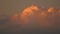 Large cumulus clouds swirl rapidly in the sky. beautiful sky above the ocean with pink clouds. Epic stormy tropical